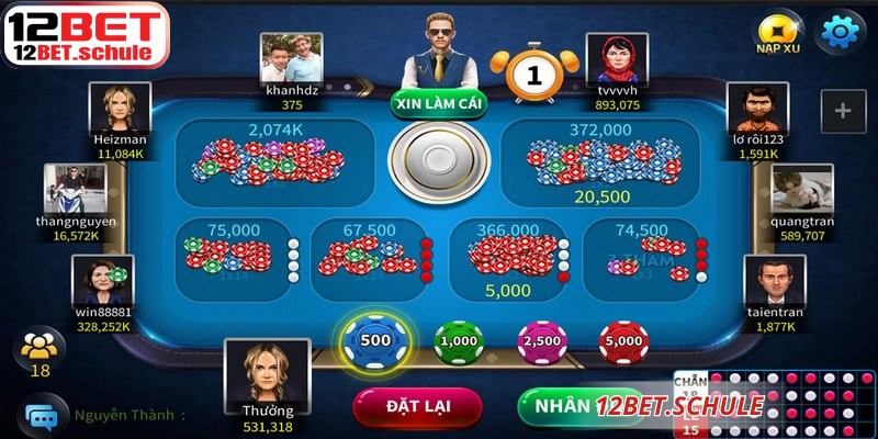 Các loại cầu tài xỉu 12BET có thể áp dụng cho hầu hết các bàn chơi